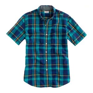 J. Crew Indian Cotton Plaid Short-sleeve Shirt